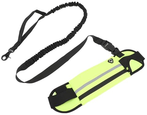 Riuulity Verstellbare, Reflektierende Hunde-Laufgürtel-Hüfttasche mit Elastischem Nylonmaterial, Reißverschlusstaschen-Design Zum Spazierengehen und Joggen, Geeignet für Haustiere (Green)