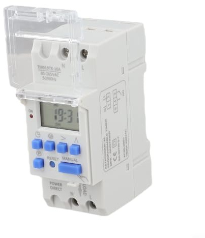 TM919TK Interrupteur à minuterie astronomique, 16 A 3200 W, interrupteur électrique programmable avec contrôle automatique du lever du soleil, interrupteur numérique pour la maison et le jardin