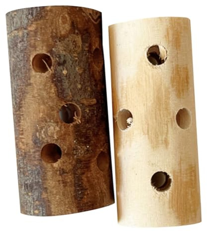 JOINPAYA 2 pièces Jouets à Mâcher Naturels Bois de Pommier pour Petits Animaux Bâtonnets Multifonctions pour Rongeurs Cochons Hamsters et Lapins Favorise la Dentition et Enrichissement
