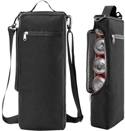 Golf Cooler Bag, Reinforced Wine Cooler Bag, Insulated Beer Sleeve - Holds 6 Beer Cans or 2 Wine Bottles, Leak-Proof, Portable Drink Cooler Cover with Carry Handle for Golf Picnic Party Travel