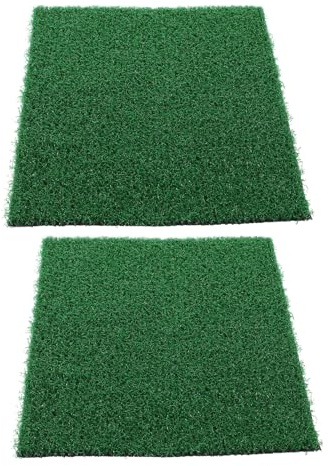 VALICLUD 2Pcs Artificial Aquarium Grass Mat 20X25Cm – Fish Tank Artificial Turf Carpet for Turtle Basking Platform and Indoor Aquarium Landscaping Decor