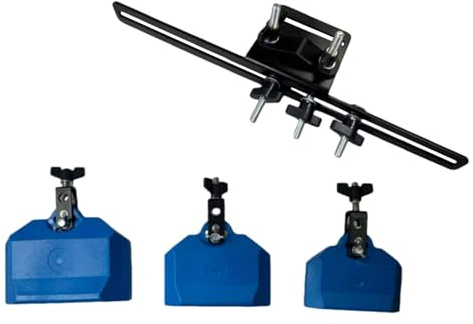Fenteer 4, 5 und 6 Kuhglocken-Block-Set mit Halterung, Zubehör für Schlaginstrumente, für Bandproben und Festivalauftritte, Blau