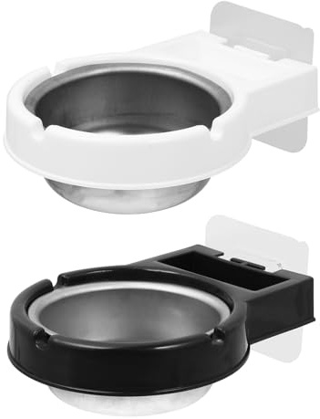 NIYANGLE Cenicero de Pared Revestimiento de Acero Inoxidable Resistente al Agua, 2 Piezas Extraíbles para Baño y Oficina Diseño Colgante y Funcionalidad Antihumo en Espacios Públicos