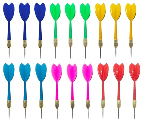 18 Pezzi 2 In 1 Freccette Punta Plastica,Freccette Punta Acciaio,Professionali Freccette Steel Set Di,Coda Per Freccette Con Asta In Plastica(6 Colore)
