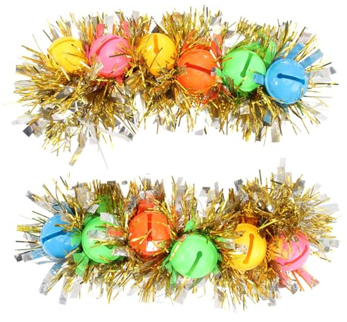 Kichvoe Bracelet de Carnaval Or Léger en Plastique 2 Pièces, Chaîne de Poignet Cloches Chic et Délicate pour Spectacles et Fêtes