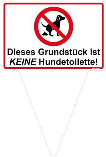Schilderio Steckschild Dieses Grundstück ist keine Hundetoilette 200x300 mm | 1 Stück Steckschild „Dieses Grundstück ist keine Hundetoilette“ – Größe 200 x 300 mm.