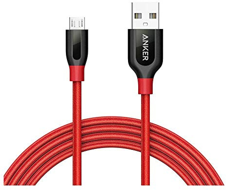 Anker USB A - Micro USB B, 1.8m câble USB 1,8 m USB 2.0 Micro-USB B Noir, Rouge