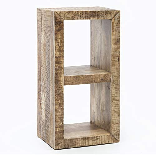 FineBuy Standregal 45x35x90 cm Mango Massivholz, Abstellregal | kleines Stehregal für Diele, Flur und Gang, als Telefontisch und Ablagetisch nutzbar, handgefertigt, rustikal