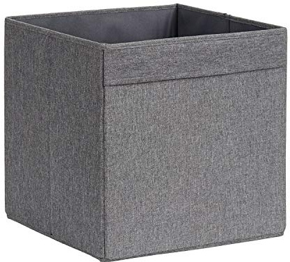 LOVE IT STORE IT Premium Scatola Portaoggetti - Lino - Pieghevole - Cubo Contenitore Rinforzi in Legno - Per Mensola Kallax - 33x33x33cm - Grigio Screziato