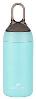 S SANTECO Armatur Yoga Getränk Fläschchen, doppelwandige Vakuumisolierung Wasser Thermos Flasche für Lady Mädchen, 350 ml/500 ml, Mintgrün, 350ml