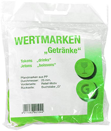 PARTY DISCOUNT® Wertmarken-Chips Getränke, grün, 500 STK.