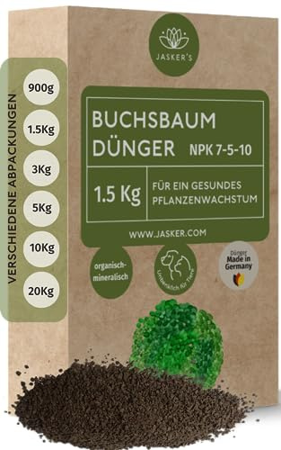 Jasker's Langzeit Buchsbaumdünger I organischer Dünger für Buchsbaum I NPK Dünger mit Allen wichtigen Nährstoffen