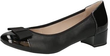 CAPRICE Damen Pumps Lack mit Blockabsatz, Schwarz (Black Comb), 37 EU