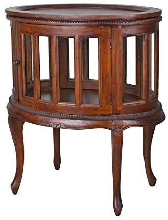 Teetisch Mahagoni Barschrank Antik Hausbar Braun Barwagen 68 cm Minibar mit Tablett lup017 Palazzo Exklusiv