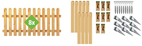 TETZNER & JENTZSCH Zäune Housten 6 I Sichtschutz Zaun 180 x 80cm Graugrün I Gartenzaun aus Holz für den Sichtschutz I Zaun mit Holzlatten I Staketenzaun Komplettset mit Riegel I Sichtschutz Garten