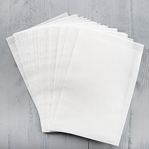 Weiße Pergamintüten, 50 Stück: Papiertüten Weiß, Tüten Papier, Geschenktüte Blumensamen, Lebensmittel & Give-Aways, Papierbeutel Leicht Transparent, Samentütchen, Papiertütchen Flach, 16,2 x 23 cm