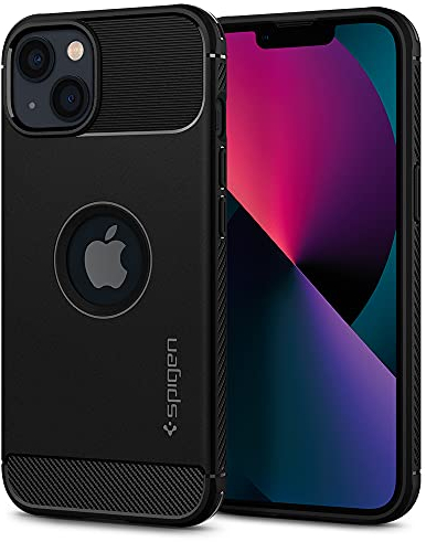 Spigen Rugged Armor Case Compatible with iPhone 13 - Matte Black