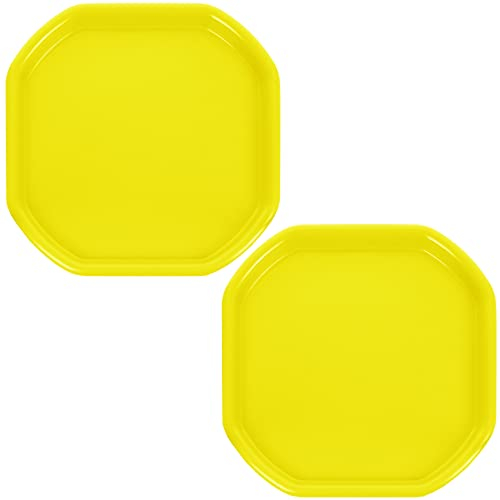 2X Premium Quality Plastic Small Mixing Tray (Yellow) for Cement Mortar and Sand Plastering / 70 cm x70 cm/for Home, Garden, Construction.