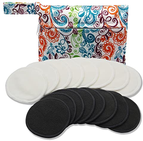 Pinowu Reusable Makeup Remover Pads (16pcs Pads + Carry Bag + Wash Bag), Washable Eco-Friendly Cotton Rounds Face Wipe for All Skin Types