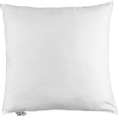 HOMESCAPES Almohada de plumas de pato y algodón, 65 x 65 cm, almohada natural esponjosa hipoalergénica, antiácaros