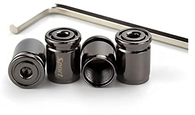 Tire Valve Stem Cap, Anti-Theft Design Zinc Alloy Stem Covers, 4 Pcs Auto Wheel Cap Sets with Rubber Seal, Universal Vehicle Accessories Fit for Cars, Trucks, Motorcycles, Bicycles (Black)