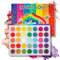 Beteligir Paleta de maquillaje de ojos altamente pigmentada, paleta de sombras de ojos metálicas con brillo mate, colores naturales mezclables de larga duración, kit de cosméticos (C)