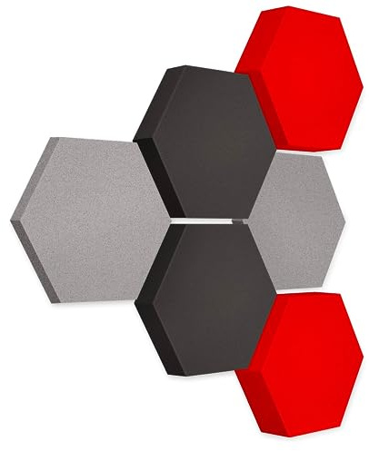 platino24 Akustikpaneele 6 Elemente Edition LOFT 3D I Ø 300mm Akustikplatten Schalldämmung Wand & Decke I Akustikschaum Schall-Absorber aus Basotect 30-70mm mit farbiger Akustikbeschichtung