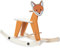 hauck Schaukeltier für Kleinkinder Rock N Swing ab 18 Monate bis 50 kg, Schaukelpferd Holz (FSC® Zertifiziert), Kufen Drehbar - Umbaubar zum Schaukelsitz (Fox)