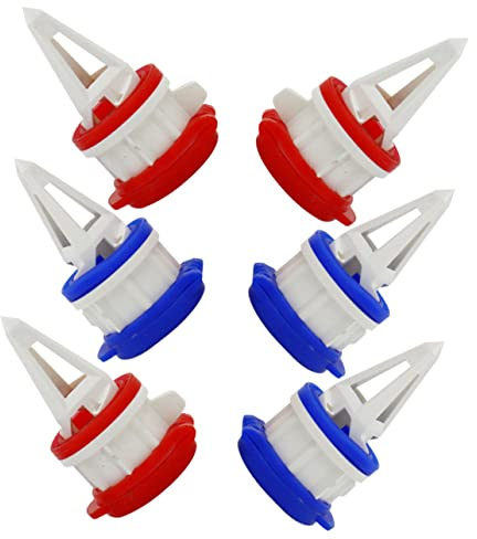 Cabilock 6pcs Box Drinks Diverter Set with Lids Juice and Milk Pourer Extension Mouth Multi-Function Beverage Diverters for Home Use Red and Blue