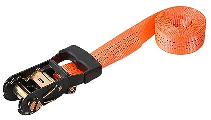 Maciun Correas tensoras con trinquete, correas de trinquete retráctiles ajustables, límite de rotura de 6614 libras, 5 cm x 6/8 m, correas tensoras para camiones, correas de carraca para cargas
