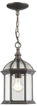 Bailey Street Home 1 Light Outdoor Chain Mount Lantern in Gothic Style 8 inches Wide by 13.75 inches High-Rust Finish 372-Bel-2568319