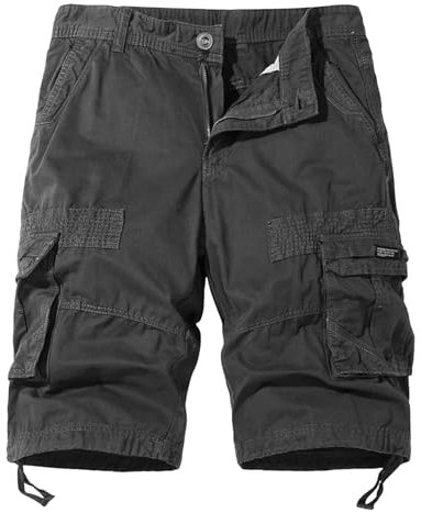 SRZYMJ Herren Kurze Hose Shorts 4XL Baumwolle Kurze Hosen Cargo 3/4 Jeans Cargo Shorts Slim Fit Sommer Freizeithose Stretch Grey Chino Jogginghose Herren Fitness Shorts Herren S
