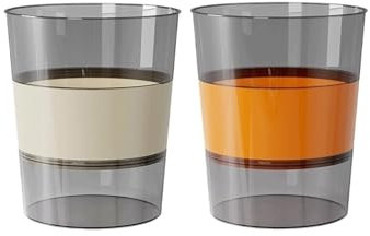GBEVAUEIO Bacs de Recyclage Corbeille à Papier Ronde en Plastique de Couleur Assortie, idéale for Le Salon, la Chambre à Coucher, la Salle de Bain, Lot de Deux, Blanche et Orange Corbeille à Papier