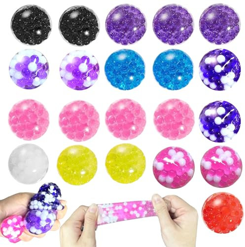 Getyjoe 22 Stück Stressbälle Spielzeug Anti Stress Spielzeug 4cm Fidget Toys Squishy Ball Squishy Balls Set Stressbälle Squishy Balls Squeeze Ball zum entspannen für Angst abbauen und Beruhigung