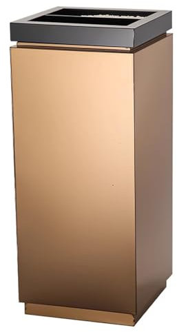 Mülleimer, Gewerblicher Mülleimer Standaschenbecher für Draußen und Innen, Mülleimer aus Edelstahl mit Offener Oberseite und Herausnehmbarem Inneneimer, für Terrasse, Einkaufszentrum, Büro(Rose gold)