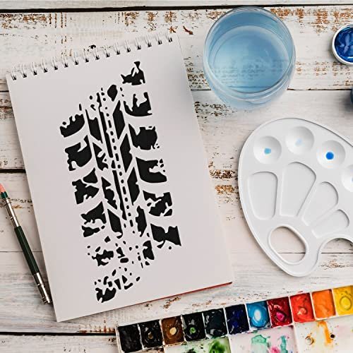Schablone Autoreifen Muster v2 Design Stencil DIY Airbrush Muster Wandgestaltung Sprühschablone 21 x 29 cm