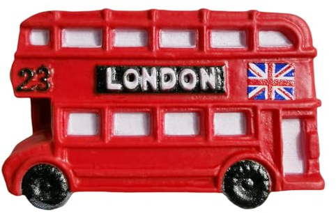 3D-Kühlschrankmagnet, London, England, Bus, Souvenir, Kunstharz, handgefertigt, Dekoration für Zuhause und Küche