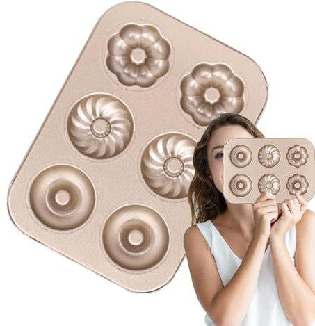 Moule à beignets anti-adhésif en acier au carbone | Moule à muffins résistant à la chaleur, moule à gâteau, outil de cuisson compatible avec friteuse à air comprimé pour cuisine, boulangerie