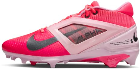 Nike Alpha Menace 4 Pro Football Cleats (HJ4568-600, Racer Pink/Pink Foam/Dark Smoke Grey/Dark Grey) Size 13