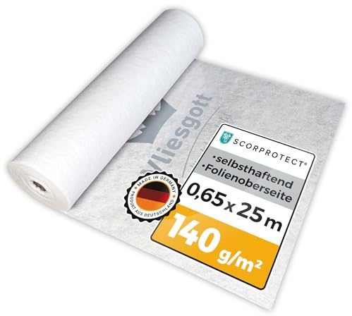 Scorprotect® BSV (bedrucktes) Boden- und Treppenschutzvlies, Abdeckvlies selbsthaftend 0,65 m x 25 m 140 g/m² Folienoberseite