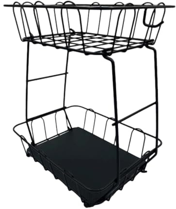 Psdndeww Canasta Frutas Metal Capa con Flujos Aire Abiertos para Almacenar Pasteles Pan Pan Pasteles Canasta Frutas