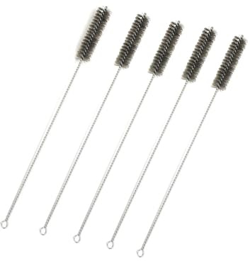 SMTCM Reinigungsbürste 5 Stück Rohrreinigungsbürste Rund Stahlbürste Multifunktionsreinigungsbürst Messingbürste Edelstahl Drahtbürste Bohrlochbürste Zylinderbürste für kleine Zwischenräume