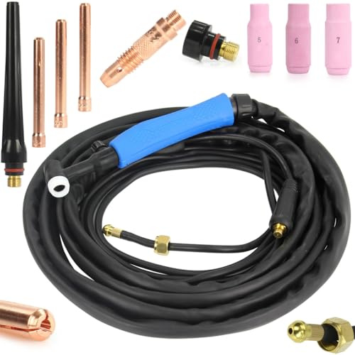 Torcia per Saldatura TIG LIFT | Attacco Rapido DINSE 10-25 mm² | Ugelli 5-7 mm | Lunghezza Cablaggio Totale 5 m