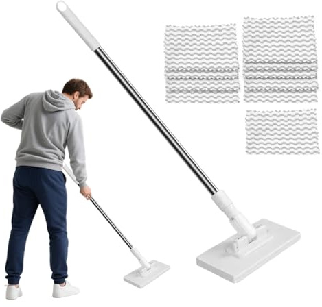 Trapeador de piso de madera dura, trapeador de polvo de baño, herramienta de limpieza de suelos antideslizante para madera dura, garaje, pared, apartamento, dormitorio, alfombra, cocina comercial