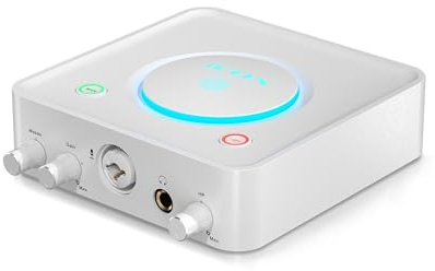 iCON Pro Audio USB Audio Interface Sound Card, Professional Recording Interface for PC Mac, Wired USB Audio Interface for Studio Recording (White)