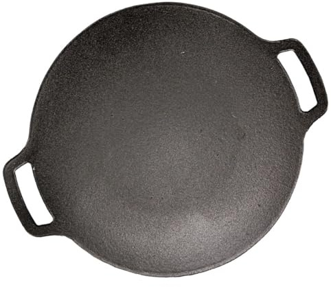 EPIGEIST Sartén para Parrilla de Hierro Fundido 30 Cm Antiadherente para Barbacoa Coreana y Camping, Bandeja para Asar Carne y Verduras, Uso en Cocina de Gas E Inducción