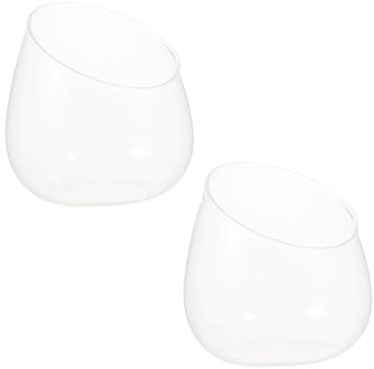 GALPADA 2 Stück Schräges Glas Sukkulenten Terrarium mit Abnehmbarem Design Elegantes Pflanzgefäß für Treppenhaus und Dekorativen Akzent im Zeitgenössischen Stil