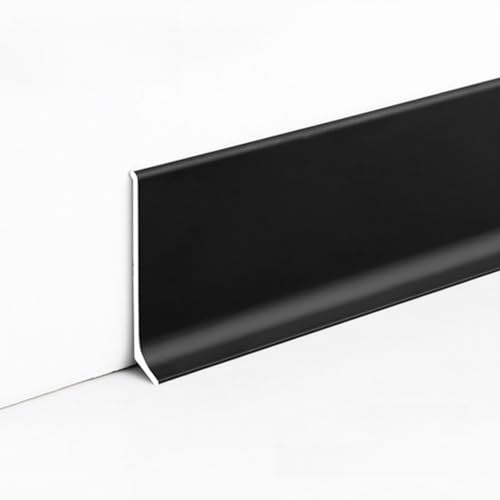 Coayuou Protecteur De Plinthe en Aluminium 125 Cm – 4 Pièces, Étanche, Pose Facile, pour Sols Stratifiés Et Bois, Usage Bureau(Black,4cm)