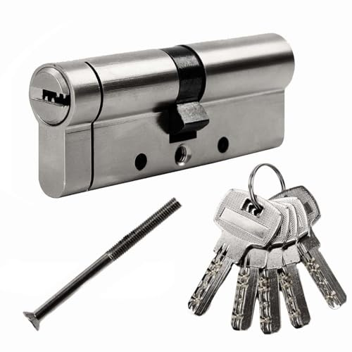 SEPOX® 80mm(40/40) Anti-Snap Euro-Türzylinder, Hochsicherheits 6-Stift, Messingkörper, Edelstahl verstärkter Anti-Bohr-, Anti-Pick-, Anti-Bump-Türzylinder mit 5 Schlüsseln