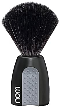 nom - Rasierpinsel - ERIK Serie - Synthetische FaserBlack Fibre - Kunststoff schwarz
